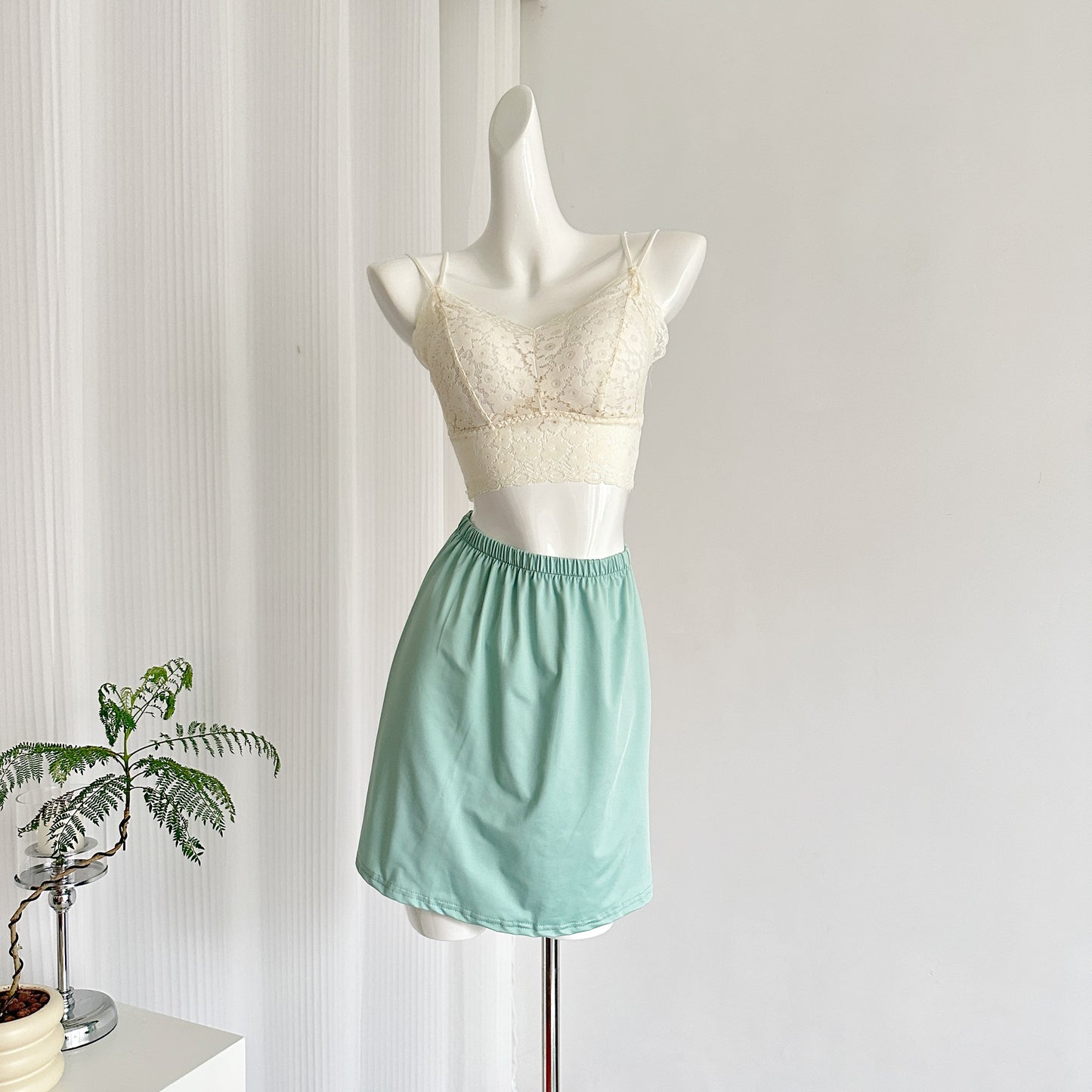 Miyu Homemade 2025 Light Su Mint Coffee Break French Bubble Sleeve Hollow First Love Fishtail Dress