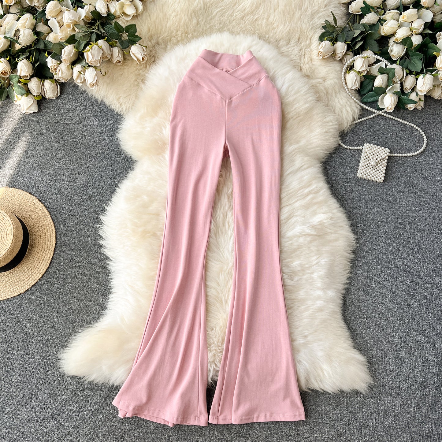 Internet celebrity ins wear casual pants female niche explosion high waist slim slim pants sexy figure yoga pants