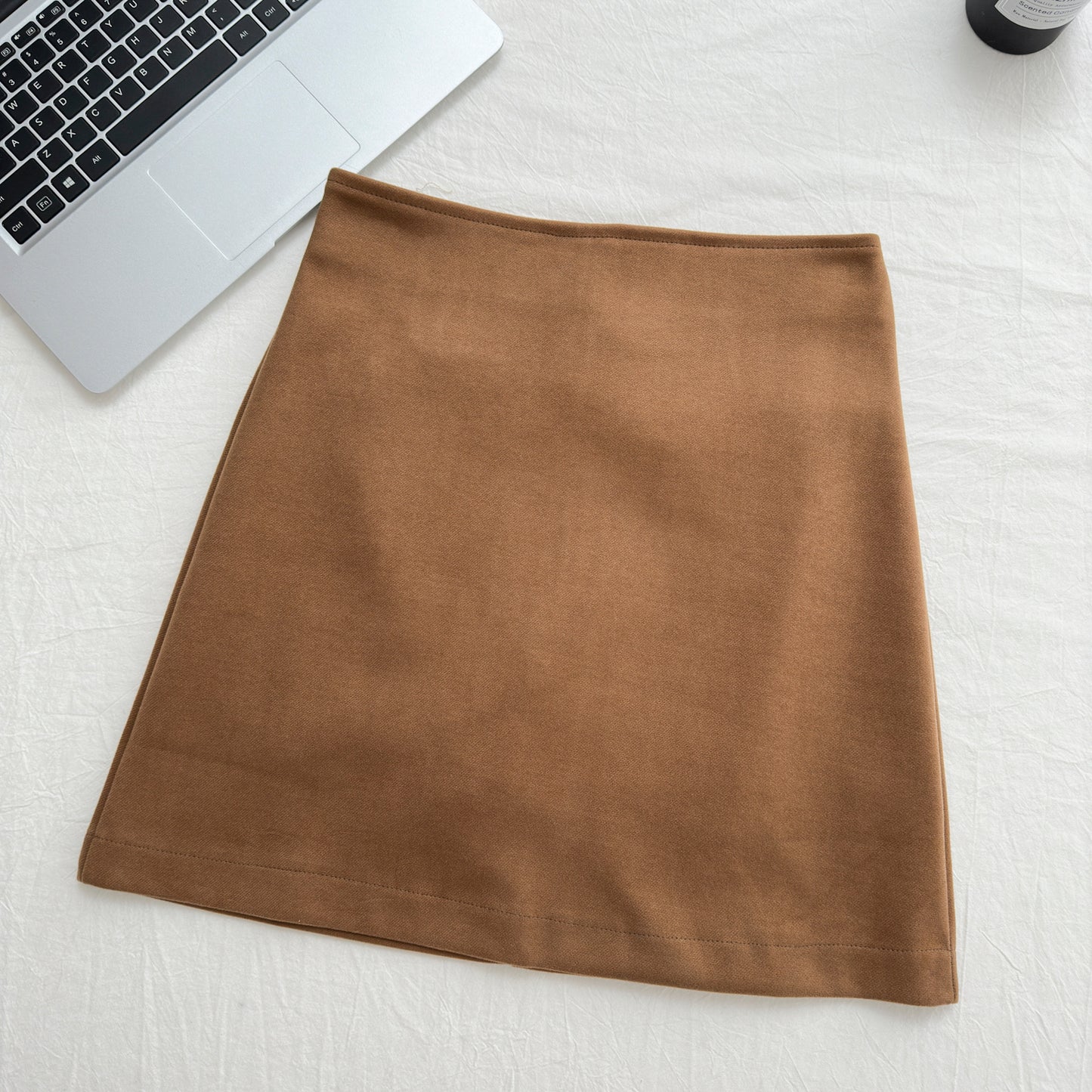 Nanfa Fu, Early Autumn Series Clear Sky Blue Embroidered Long Sleeve Top Coffee Skirt Women