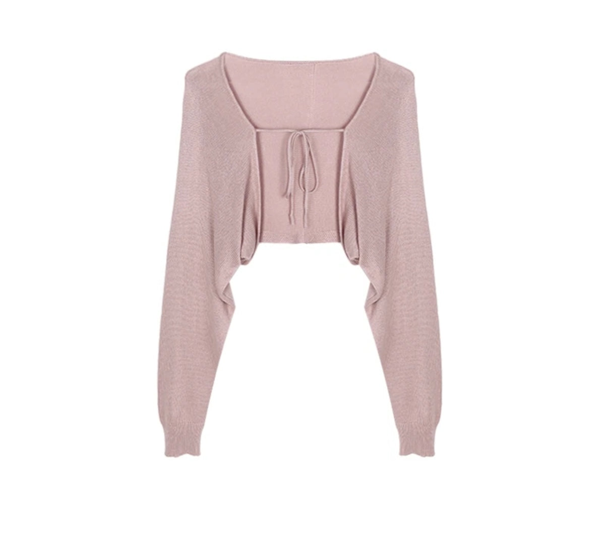 Strictly selected small cardigan knitted sweater with straps knitted cardigan women's thin summer shawl air-conditioning shirt with suspenders