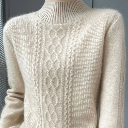 2023 Autumn and Winter New Women Sweater Warm Cashmere Sweater Loose Large Size Top Half Turtleneck Knitted Bottoming Shirt