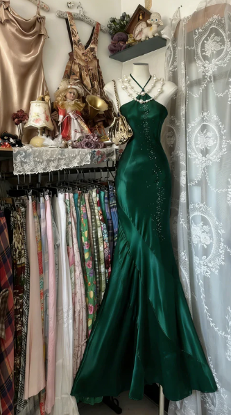 Vintage Royal Blue Mermaid Long Prom Dresses Beaded Satin Formal Occasions