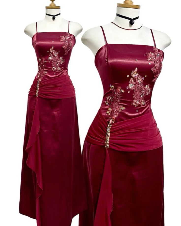 Burgundy Prom Party Dress Long Evening Gown Woman Elegant