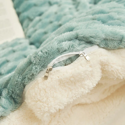 Coral Fleece Duvet Cover for Bedding Warm Thicken Comforter Sets Quilt Cover Nordic Sling Duvet Cover 220x240 Velvet Bed Linen