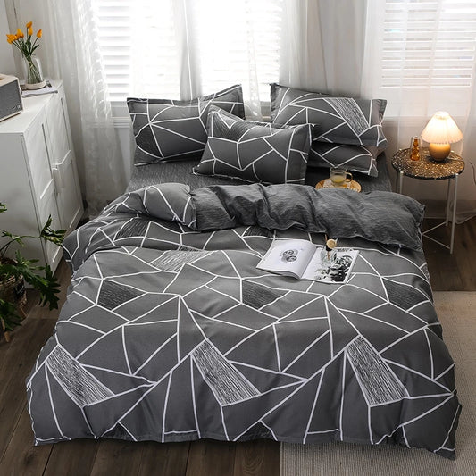 Geometric Pattern Duvet Cover 220x240 With pillowcase 200x200 Quilt Cover Minimal Style grey Bedding set