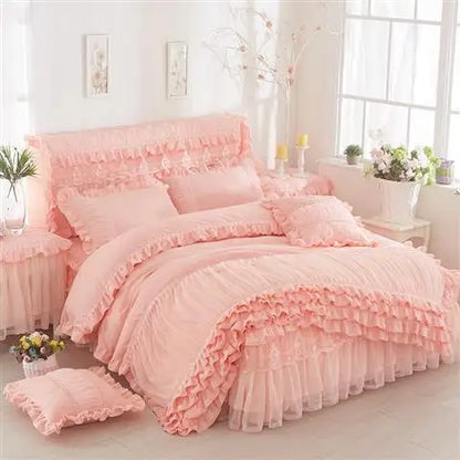 Luxury Bedding Sets Lace Home 3 Pcs Duvet Cover Comforter Cotton Bedding Sets Queen/King Soft Duvet Cover Beds with pillowcases