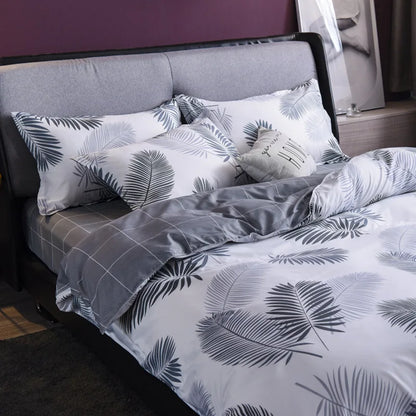 Modern Simple Comforter Quilt Cover Flower Plaid Duvet Cover  Bedding Set Luxury Duvet Cover King Size  Pink Twin Bed Set