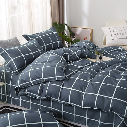 Nordic Bed Cover Comforter Bedding Sets Printed Checked Quilt  150 180 200 220 Duvet Couple Skin Friendly and Comfortable