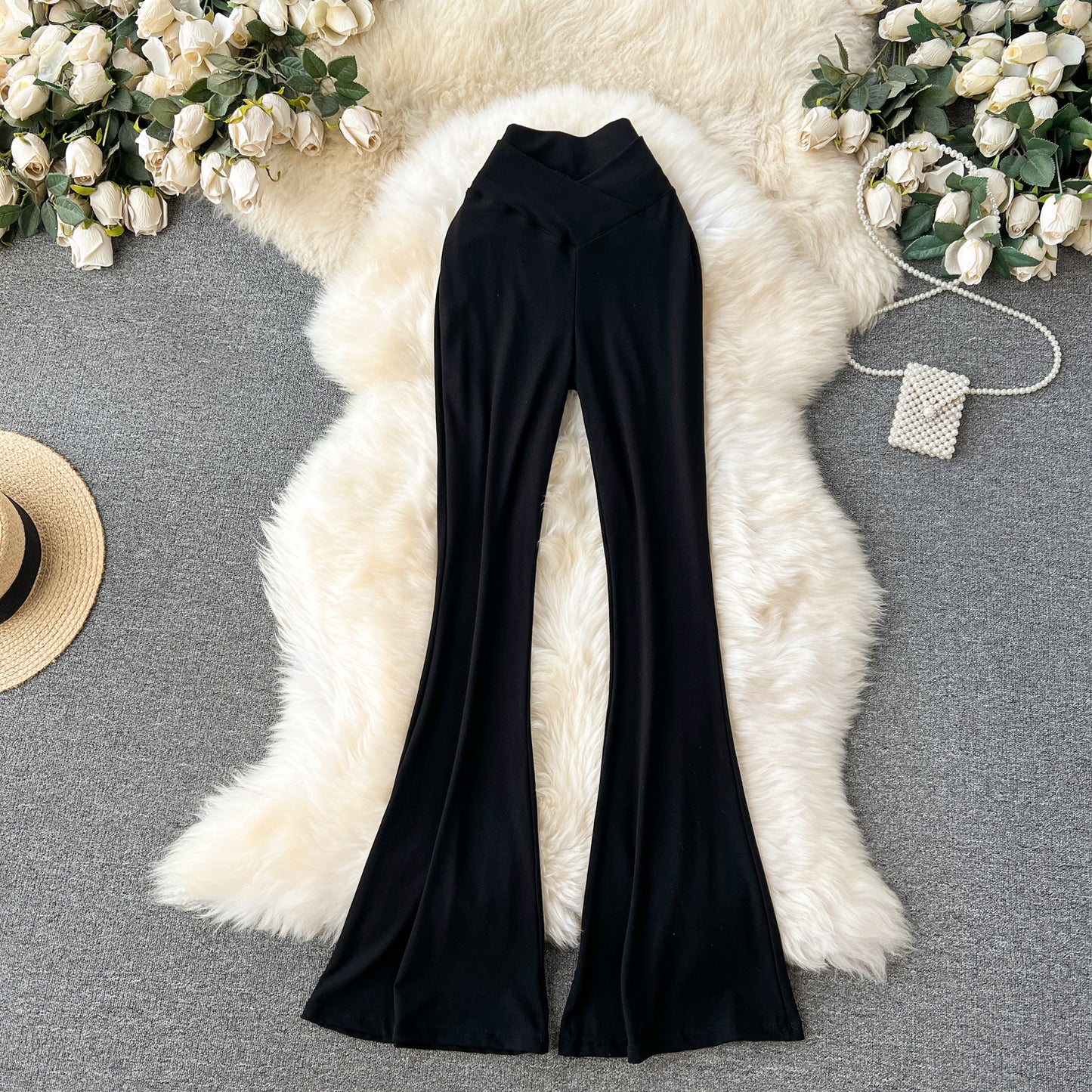 Internet celebrity ins wear casual pants female niche explosion high waist slim slim pants sexy figure yoga pants