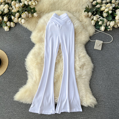 Internet celebrity ins wear casual pants female niche explosion high waist slim slim pants sexy figure yoga pants