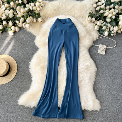 Internet celebrity ins wear casual pants female niche explosion high waist slim slim pants sexy figure yoga pants