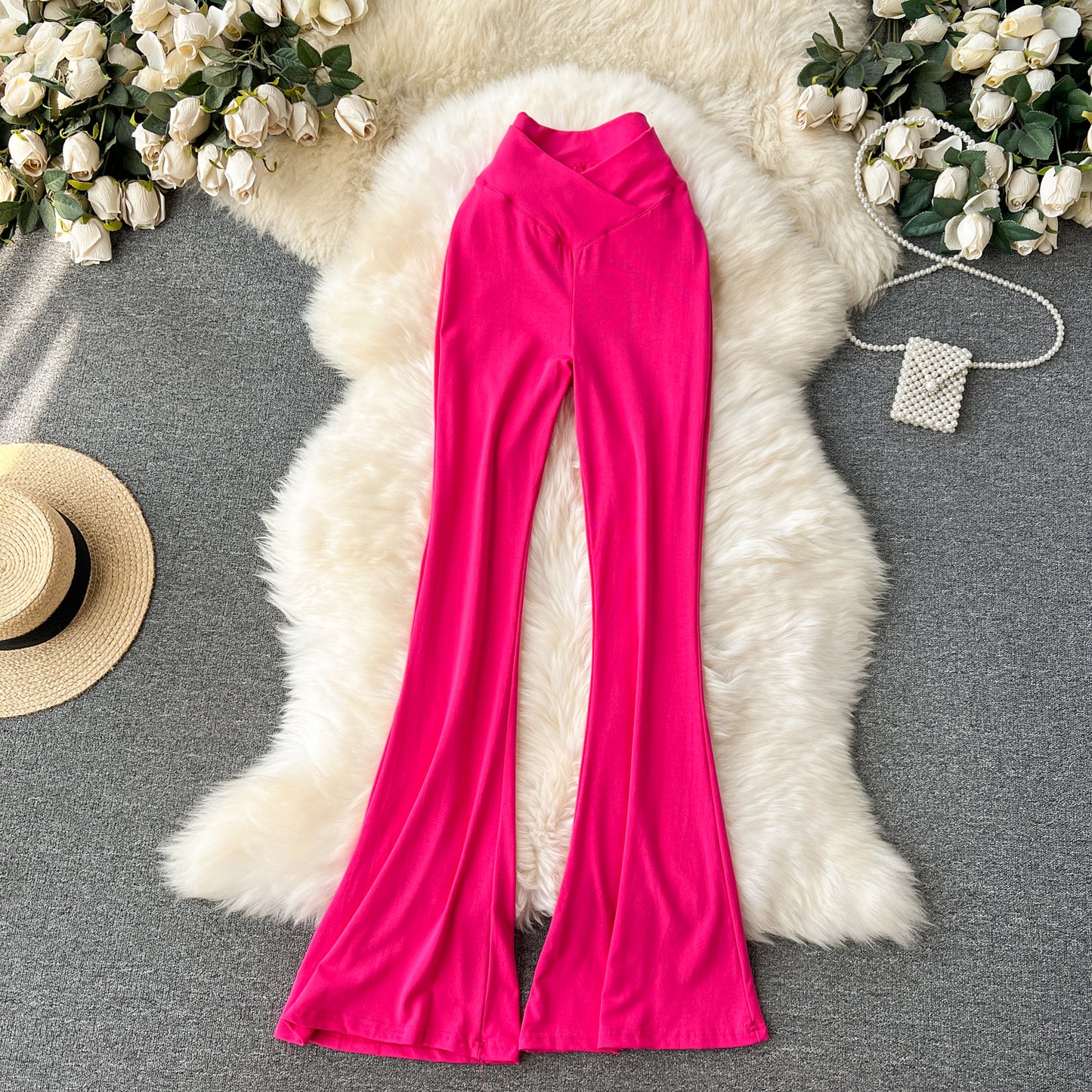 Internet celebrity ins wear casual pants female niche explosion high waist slim slim pants sexy figure yoga pants