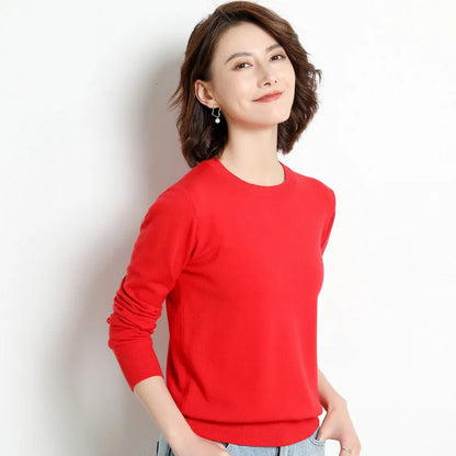 Women Sweater O-neck Autumn Winter Basic Pullover Warm Casual Pulls Jumpers Korean Fashion Spring Knitwear Bottoming Shirt 2023
